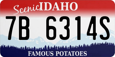ID license plate 7B6314S
