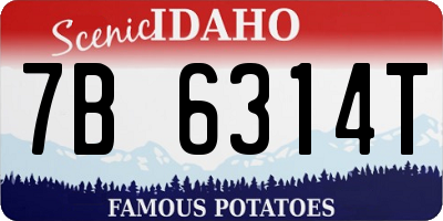 ID license plate 7B6314T