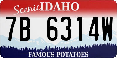 ID license plate 7B6314W