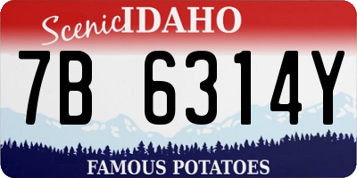 ID license plate 7B6314Y