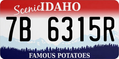 ID license plate 7B6315R