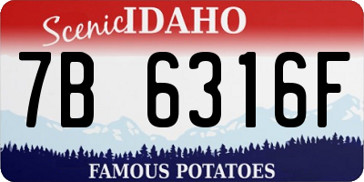 ID license plate 7B6316F