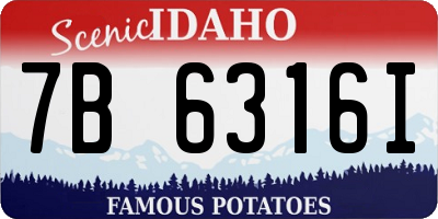 ID license plate 7B6316I
