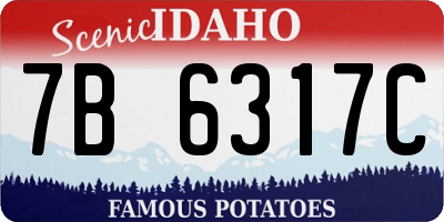 ID license plate 7B6317C