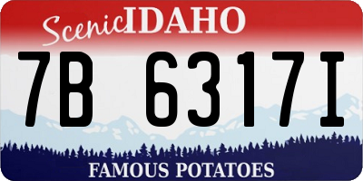 ID license plate 7B6317I