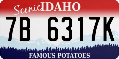 ID license plate 7B6317K
