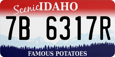 ID license plate 7B6317R