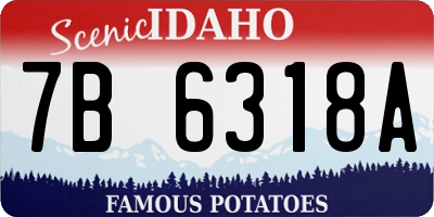 ID license plate 7B6318A