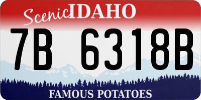 ID license plate 7B6318B