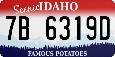 ID license plate 7B6319D
