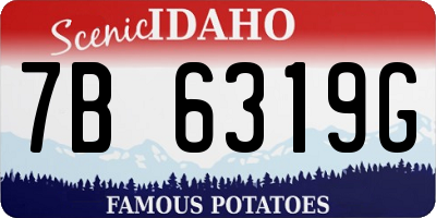 ID license plate 7B6319G