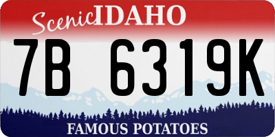 ID license plate 7B6319K