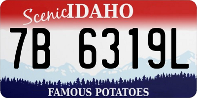 ID license plate 7B6319L
