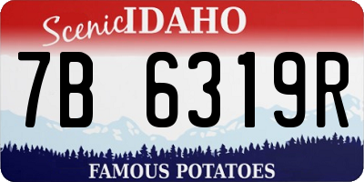 ID license plate 7B6319R