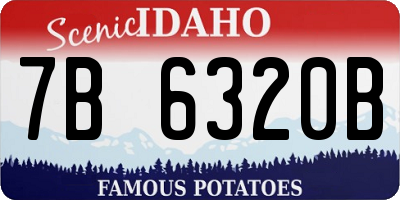 ID license plate 7B6320B