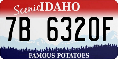 ID license plate 7B6320F
