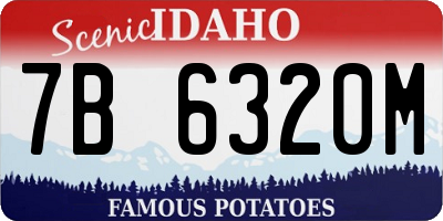 ID license plate 7B6320M