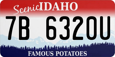 ID license plate 7B6320U
