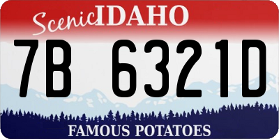 ID license plate 7B6321D