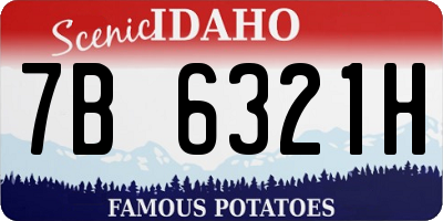 ID license plate 7B6321H