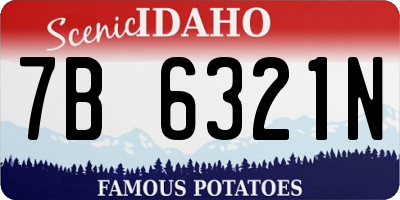 ID license plate 7B6321N