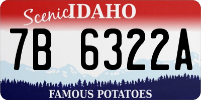 ID license plate 7B6322A