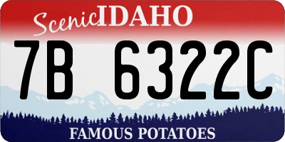 ID license plate 7B6322C