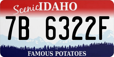 ID license plate 7B6322F