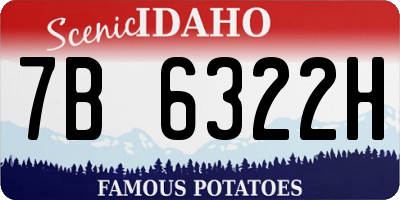 ID license plate 7B6322H