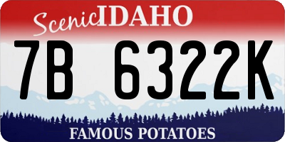 ID license plate 7B6322K