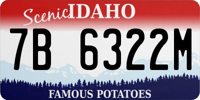 ID license plate 7B6322M