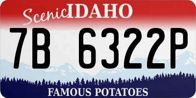 ID license plate 7B6322P