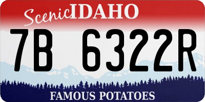 ID license plate 7B6322R