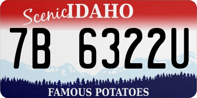 ID license plate 7B6322U