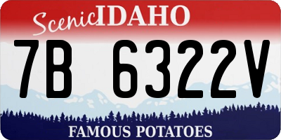 ID license plate 7B6322V