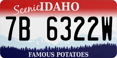 ID license plate 7B6322W