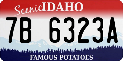 ID license plate 7B6323A