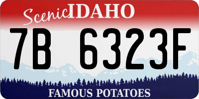 ID license plate 7B6323F