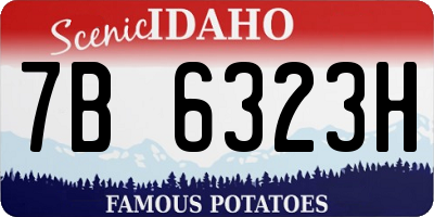 ID license plate 7B6323H