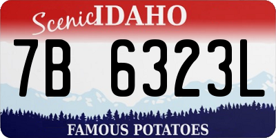 ID license plate 7B6323L
