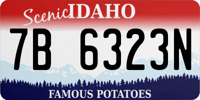 ID license plate 7B6323N