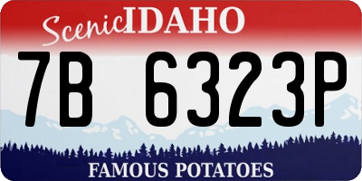 ID license plate 7B6323P