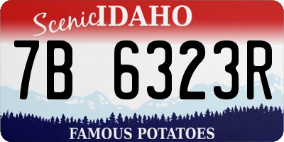 ID license plate 7B6323R