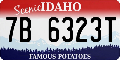 ID license plate 7B6323T
