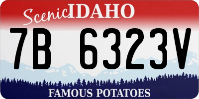 ID license plate 7B6323V