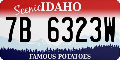 ID license plate 7B6323W