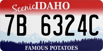 ID license plate 7B6324C