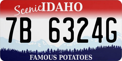ID license plate 7B6324G