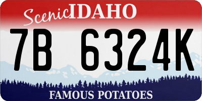 ID license plate 7B6324K