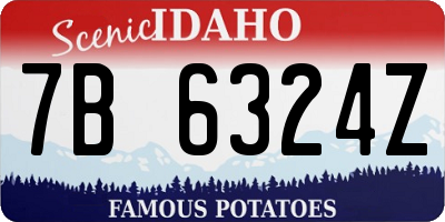 ID license plate 7B6324Z